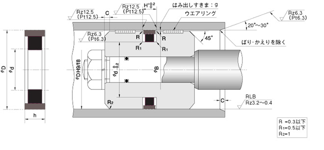 進口四氟油封SPG安裝圖