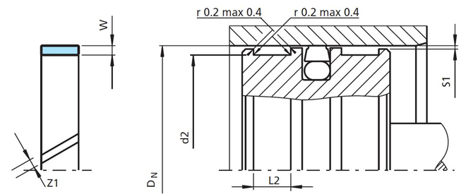 特瑞堡耐磨環(huán)C380活塞用安裝圖